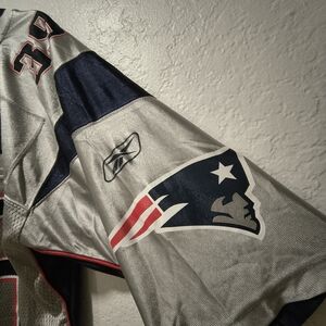Reebok Silver and Blue Patriots Jersey